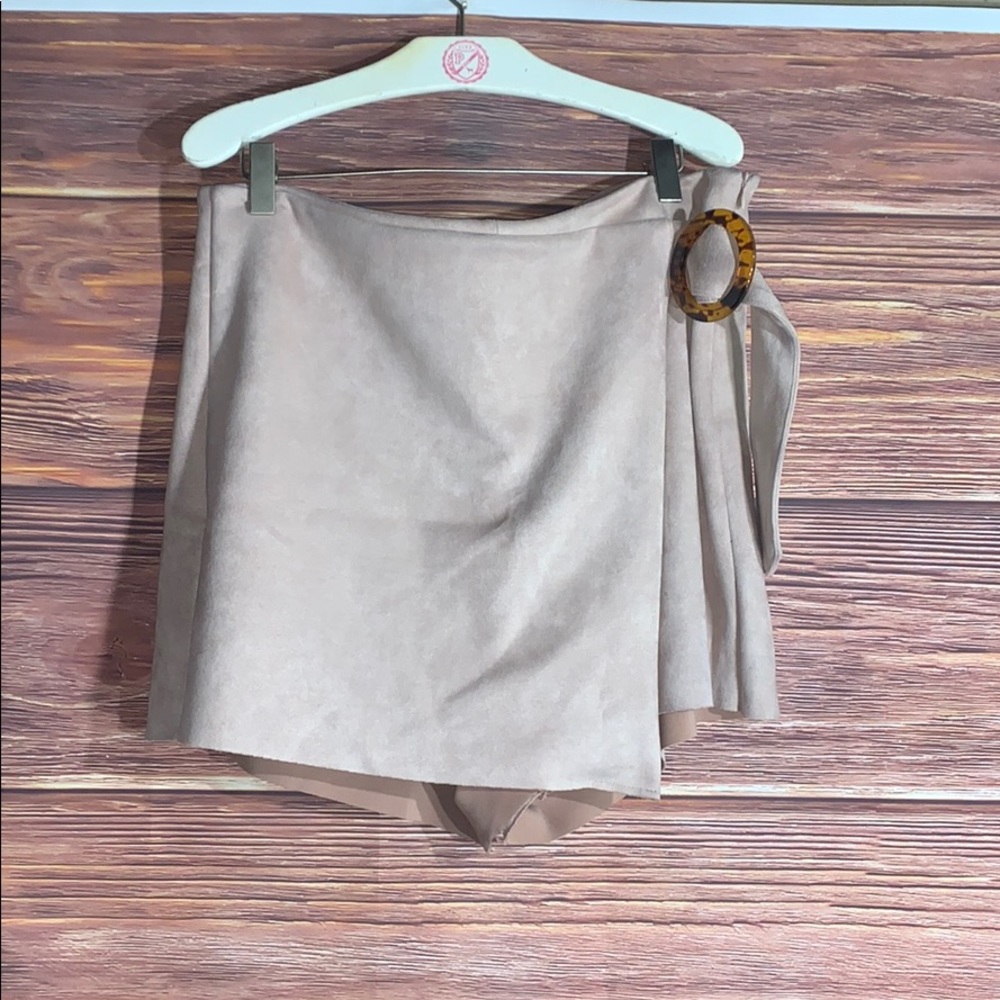 Pink suede ZARA Skort stretchy!